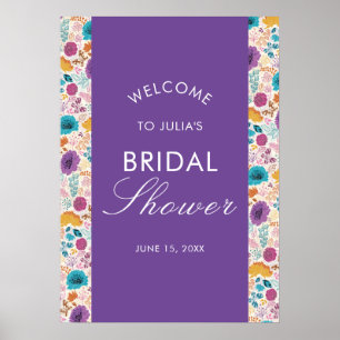 Affiche Fête de mariage florale rose romantique en fleurs