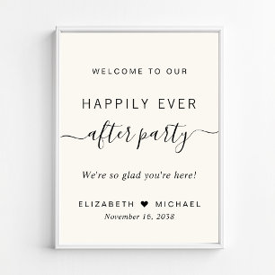 Affiche Fête de mariage ivoire pour un bonheur éternel