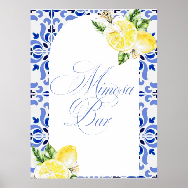Affiche Fête de mariage That's Amore Lemon Italian Blue Ti (Devant)