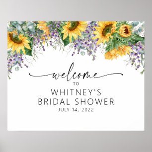 Affiche Fête de mariage tournesol, Bienvenue à la fête de 