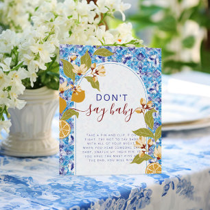 Affiche Fête de naissance Citron Bleu Jaune Amalfi Coast