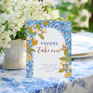Affiche Fête de naissance Citron Bleu Jaune Amalfi Coast