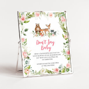 Affiche Fête de naissance Florale en Forêt - Panneau Ne di