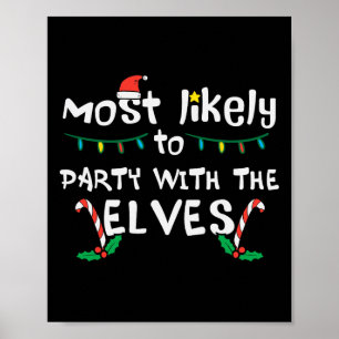 Affiche Fête de Noël avec Elve Xmas Match de famille
