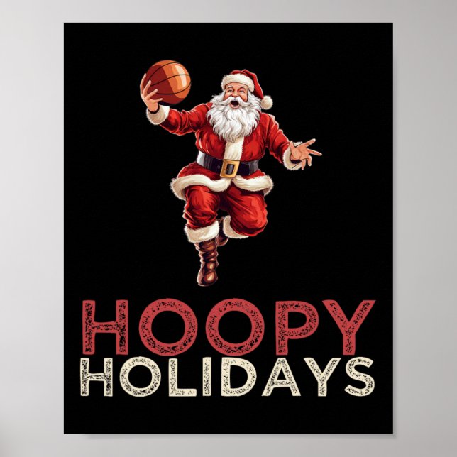 Affiche Fête de Noël Basketball Père Noël 1 (Devant)