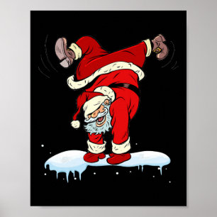 Affiche Fête de Noël du Père Noël Hip hop dansant