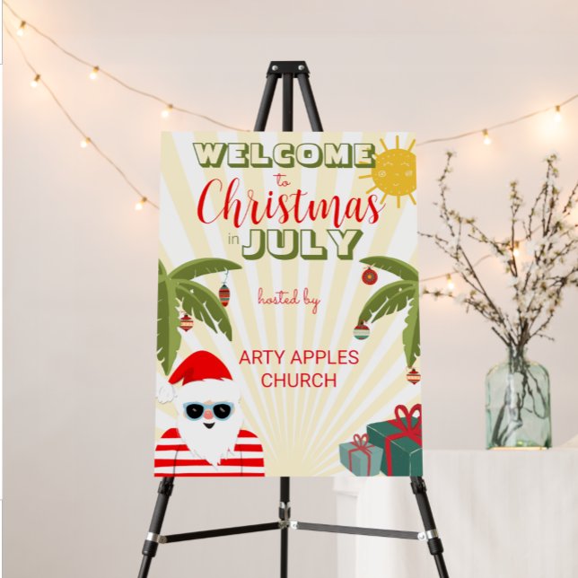 Affiche Fête de Noël en juillet panneau de fête d'été amus (Créateur téléchargé)