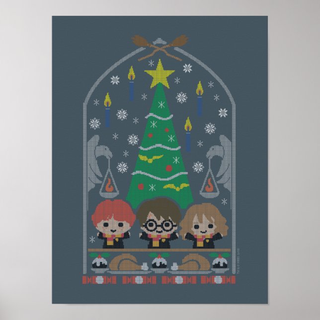 Affiche Fête de Noël HOGWARTS™ Cross-Stitch (Devant)