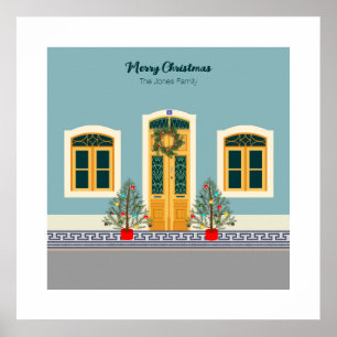 Affiche Fête de Noël Portugais Maison