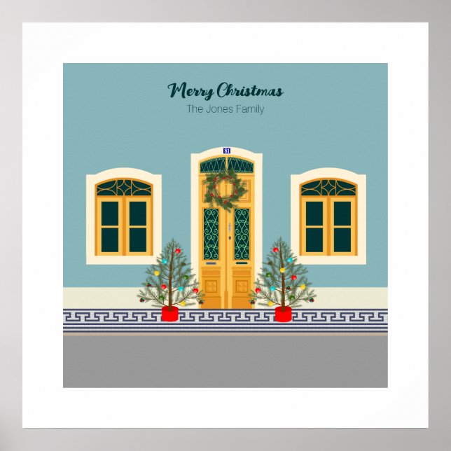 Affiche Fête de Noël Portugais Maison (Devant)