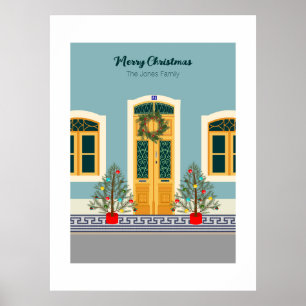 Affiche Fête de Noël Portugais Maison
