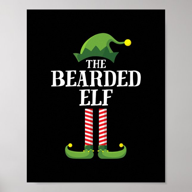 Affiche fête de noël pour le groupe familial barbu elf (Devant)
