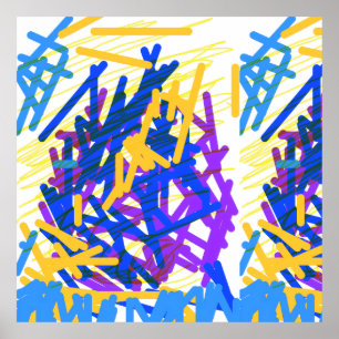 Affiche Fête de peinture abstraite moderne éclaboussure
