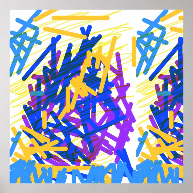 Affiche Fête de peinture abstraite moderne éclaboussure (Devant)