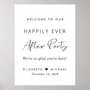 Affiche Fête de réception de mariage Bienvenue à notre vie
