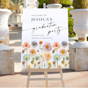 Affiche Fête de remise des diplômes aux fleurs sauvages bo