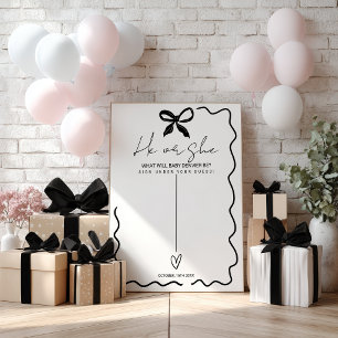Affiche Fête de révélation du sexe de Bébé Bow Célébration