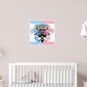 Affiche Fête de Révélation du Sexe Rose Bleu