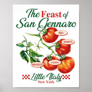 Affiche Fête De San Gennaro Tomate Italie Alimentation Ita