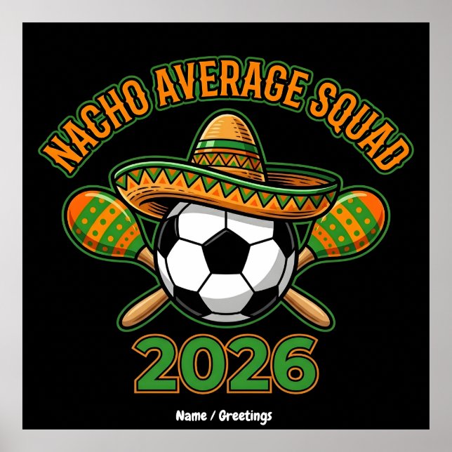 Affiche Fête de soccer 2026 de la Squad non moyenne Chapea (Devant)