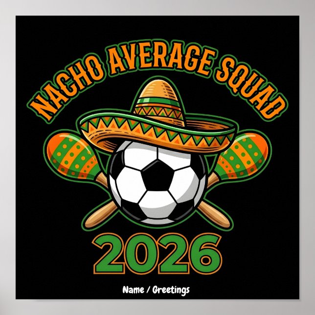 Affiche Fête de soccer 2026 de la Squad non moyenne Chapea (Devant)