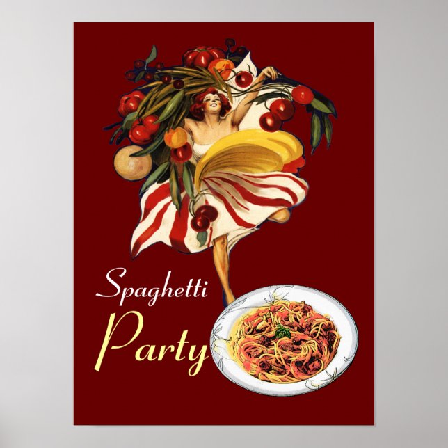 AFFICHE FÊTE DE SPAGHETTI DANSE, CUISINE ITALIENNE ET TOMA (Devant)