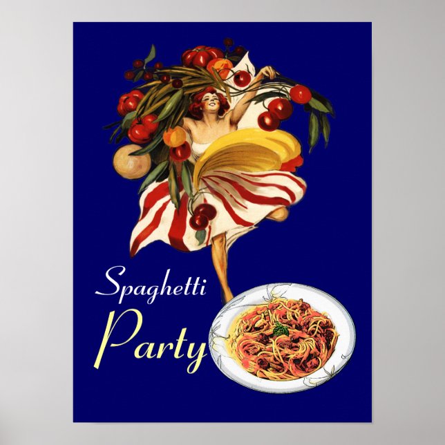 AFFICHE FÊTE DE SPAGHETTIS DANSE, CUISINE ITALIENNE ET TOM (Devant)