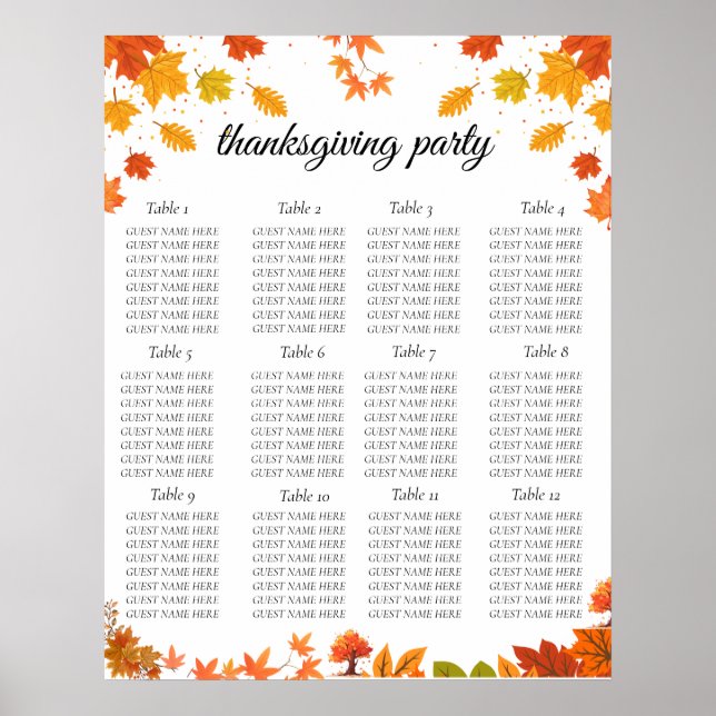 Affiche Fête de Thanksgiving Automnale et Cosy (Devant)