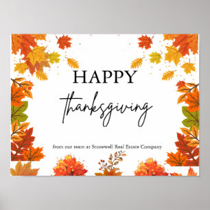 Affiche Fête de Thanksgiving de dîner d'automne confortabl