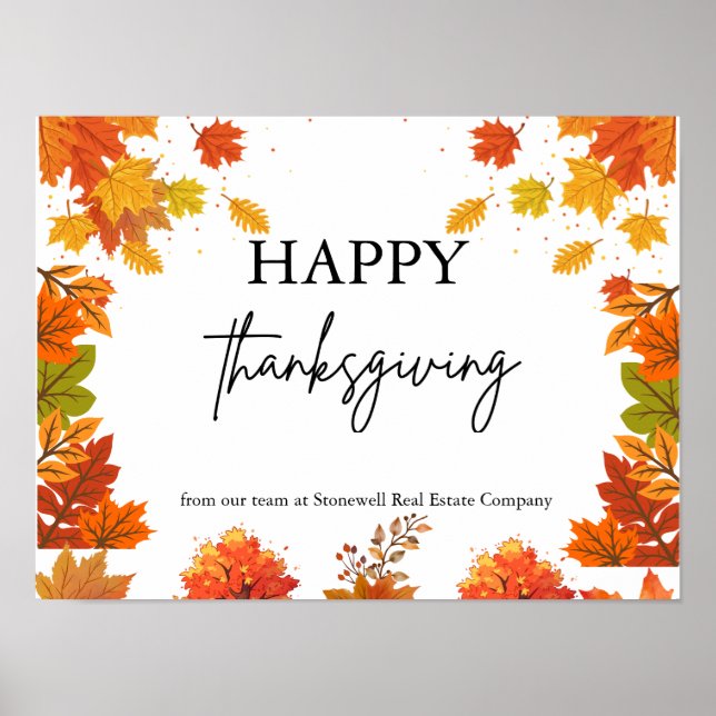 Affiche Fête de Thanksgiving de dîner d'automne confortabl (Devant)