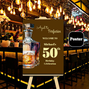 Affiche Fête des 50 ans du Whiskey pour Homme Vieilli à la