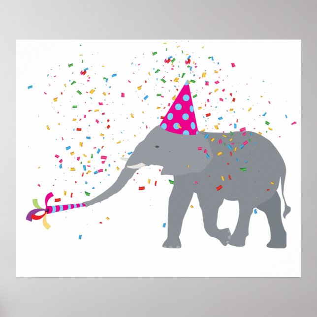 Affiche Fête des éléphants - Animaux ayant une fête (Devant)