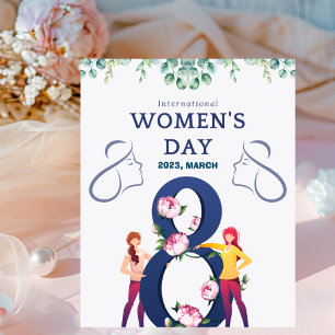 Affiche Fête des Femmes Florales Bleues