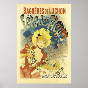 Affiche Fete Des Fleurs Publicité Vintage