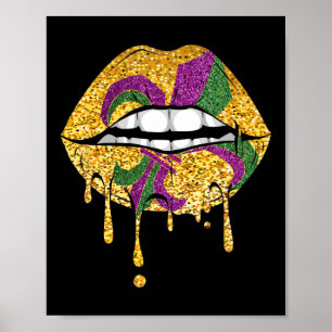Affiche Fête des lèvres Masquerade Costume Party Mardi Gra
