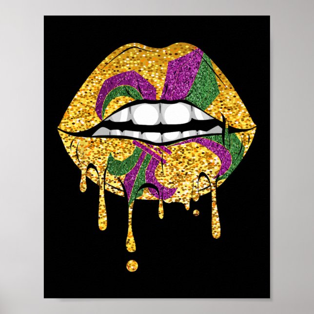 Affiche Fête des lèvres Masquerade Costume Party Mardi Gra (Devant)