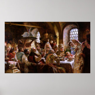 Affiche Fête des Mariages de Boyar par Konstantin Makovsky