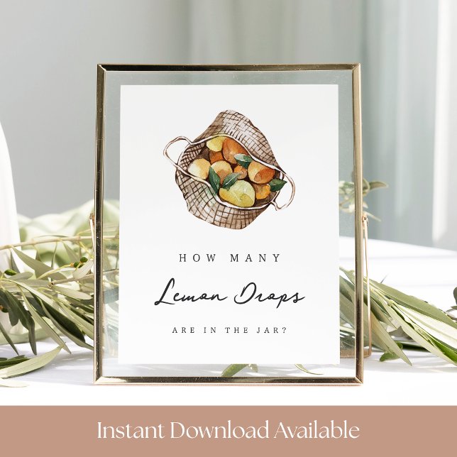 Affiche Fête des mariées à goutte de citron Guesser Jeu (Créateur téléchargé)