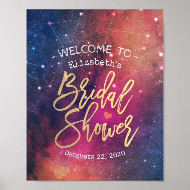 Affiche Fête des mariées Bienvenue Galaxy Nebula Constella (Devant)