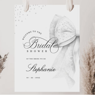 Affiche Fête des mariées blanche Perles Bow