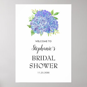 Affiche Fête des mariées Bouquet Purple Hydrangea Bienvenu