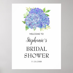 Affiche Fête des mariées Bouquet Purple Hydrangea Bienvenu