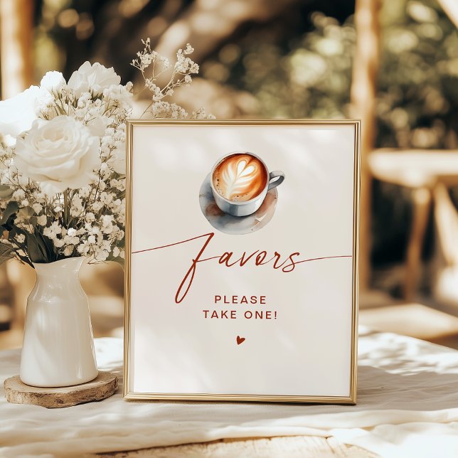 Affiche Fête des mariées Café Faveurs Piédestal (Créateur téléchargé)