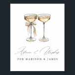 Affiche Fête des mariées Champagne Brunch & Bubbly Waterco<br><div class="desc">Brunch & Bubbly Aquarelle Champagne Fête des mariées Conseils & Voeux Imprimable affiche</div>