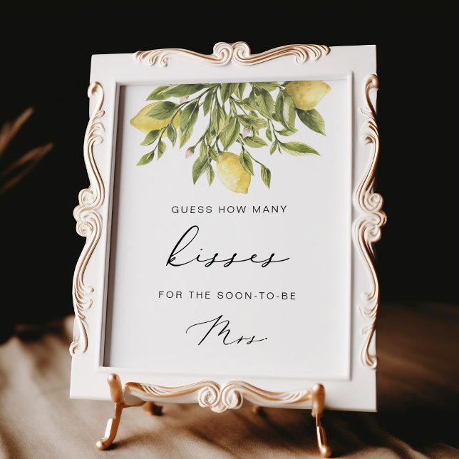 Affiche Fête des mariées citron devine les baisers Signe (Créateur téléchargé)