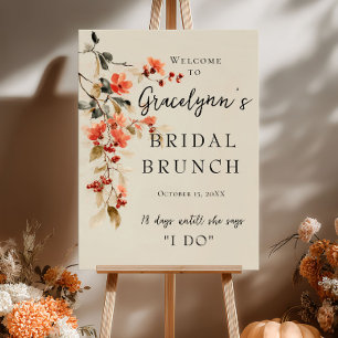 Affiche Fête des mariées d'accueil pour le brunch nuptial