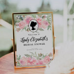 Affiche Fête des mariées d'accueil vintage Florals Blush P<br><div class="desc">Moderne Vintage Blush rose Florals Regency Société Affiche de bienvenue de Fête des mariées</div>