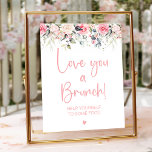 Affiche Fête des mariées d'aquarelle florale Blush<br><div class="desc">Élever votre décor de douche nuptiale avec notre "Blush Floral | Panneau de brunch nuptiale aquarelle." Cette enseigne personnalisable est un bel ajout à votre papeterie de douche nuptiale, avec un élégant script d'écriture manuscrite et des accents aquarelles floraux. Avec un thème de wedding shower blush et de douche à...</div>