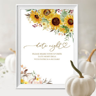 Affiche Fête des mariées d'automne de tournesol Date Jar d