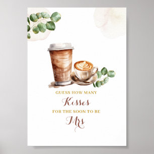 Affiche Fête des mariées de café Devinez combien de baiser